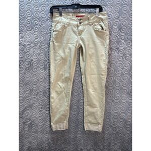 GOGO STAR Women's Size S Khaki Beige Cotton Blend‎ Cropped Pants Casual Comfort